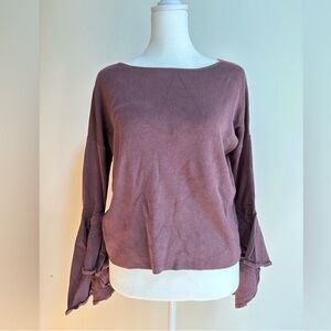 Women's Mauve Top with Flared Sleeves